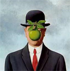 René Magritte, Le Fils de l'homme, 1964. Beskuren.
